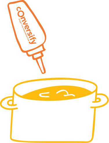 sauce bottle pointing toward pot