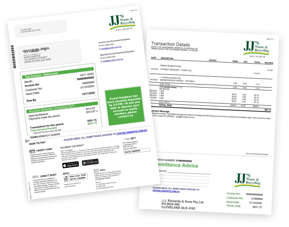 transactional statements printed